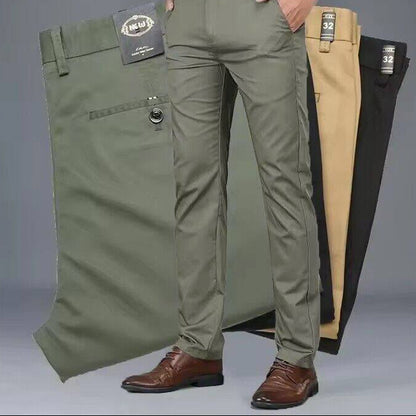Men's Classic Stretch Casual Pants Business Office Straight Male Pants