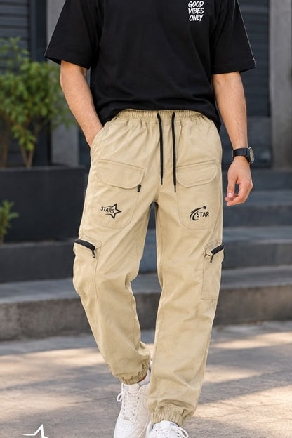 Men's Loose Bottom Cargo Trouser | 100% cotton | 6 Pockets